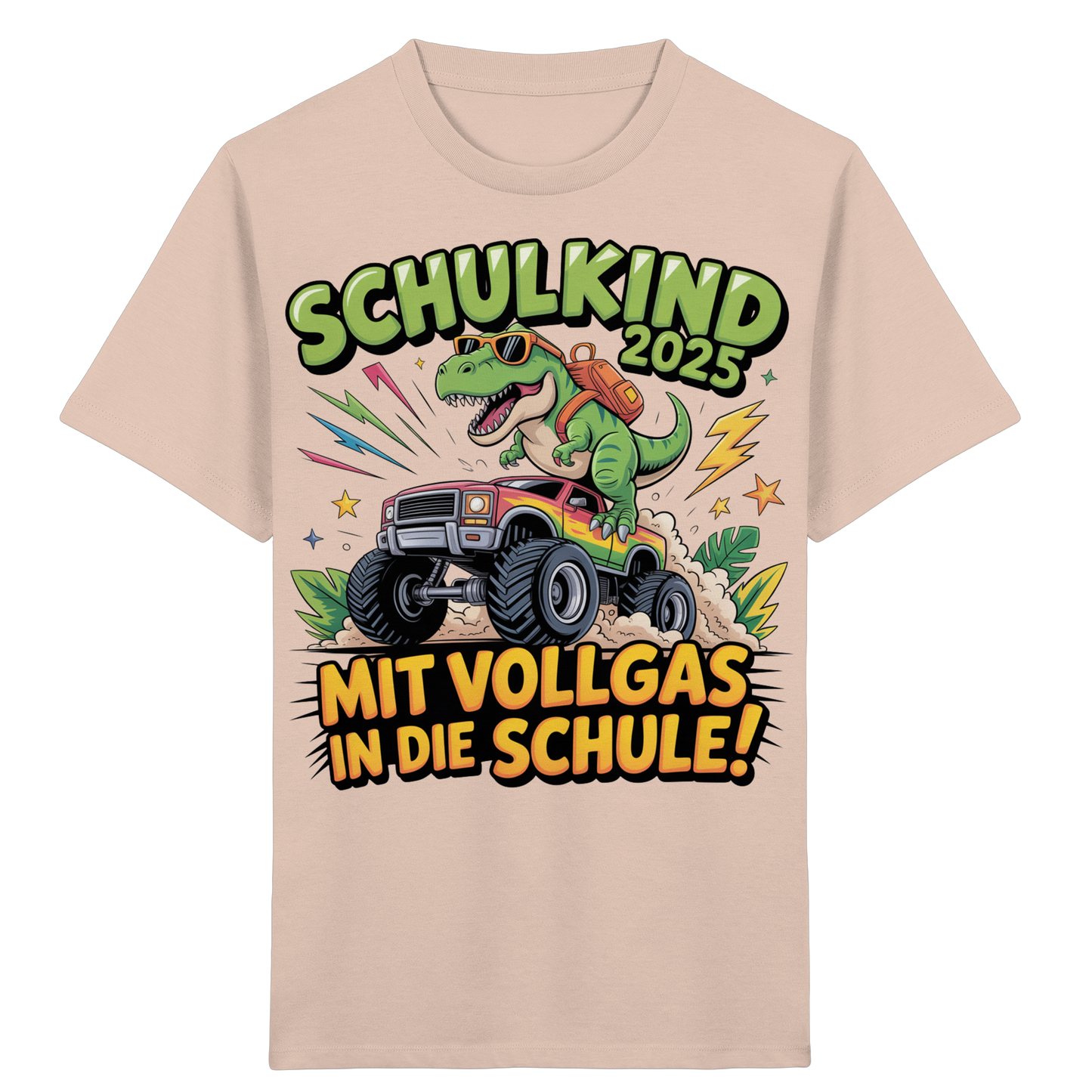 Schulkind 2025 mit Vollgas mit Name Personalisiert  - Kids Organic Shirt