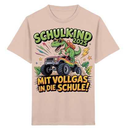 Schulkind 2025 mit Vollgas mit Name Personalisiert  - Kids Organic Shirt