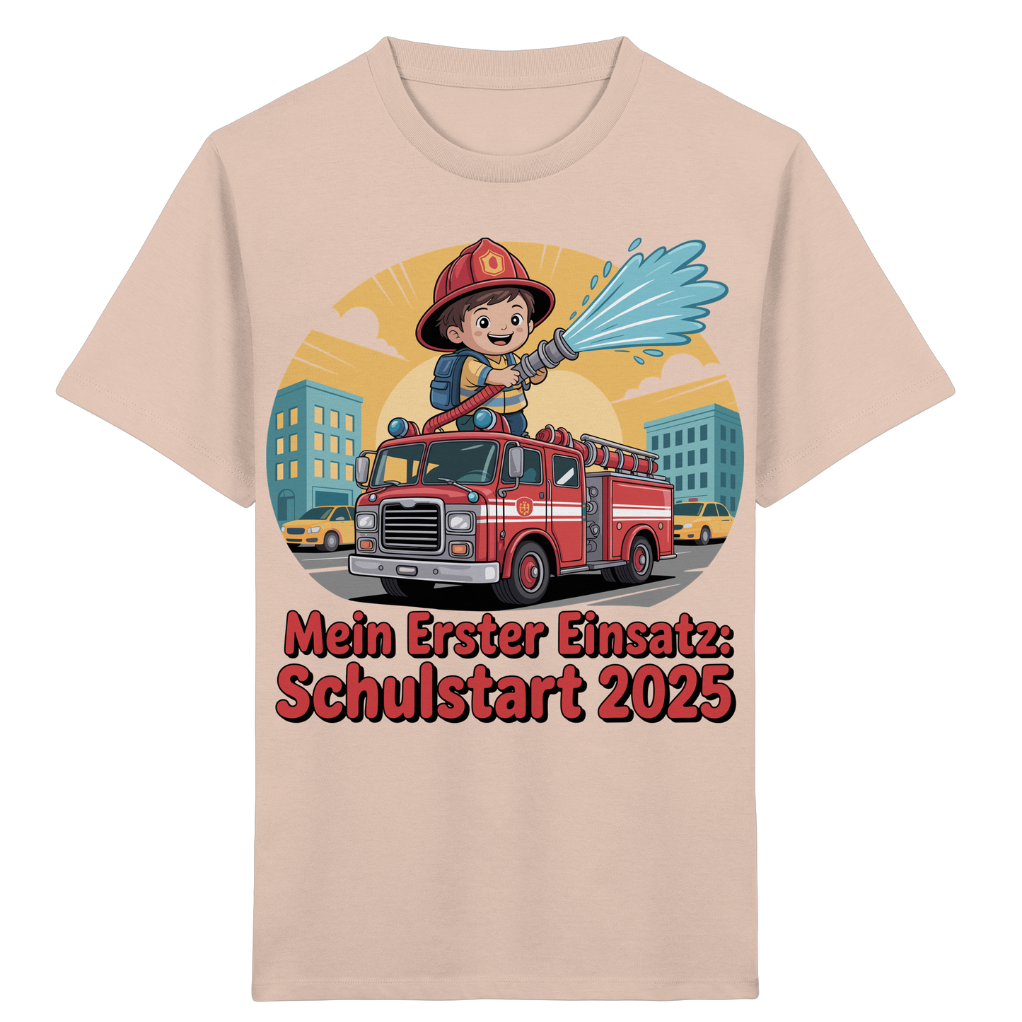 Mein erster Einsatz – Schulstart 2025 Feuerwehr Kind - Bio T-Shirt