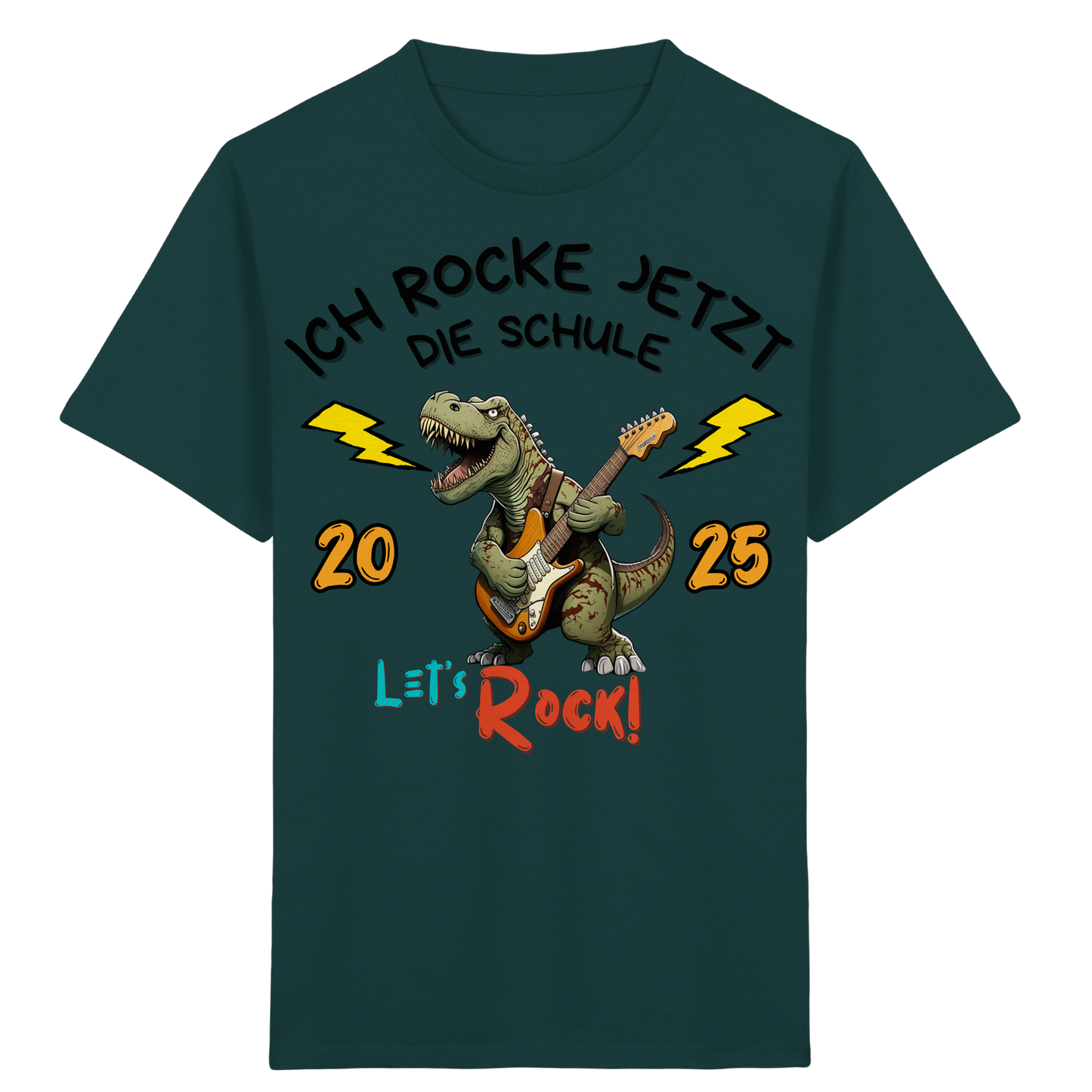 Schule Rockt T-Rex Edition Bio T-Shirt personalisierbar