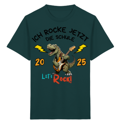 Schule Rockt T-Rex Edition Bio T-Shirt personalisierbar