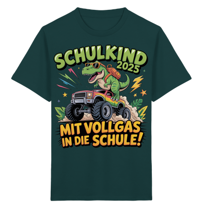 Schulkind 2025 mit Vollgas mit Name Personalisiert  - Kids Organic Shirt