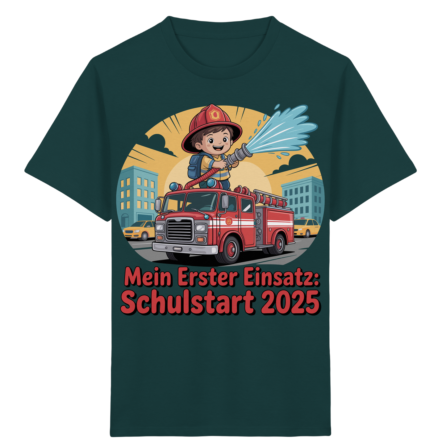 Mein erster Einsatz – Schulstart 2025 Feuerwehr Kind - Bio T-Shirt