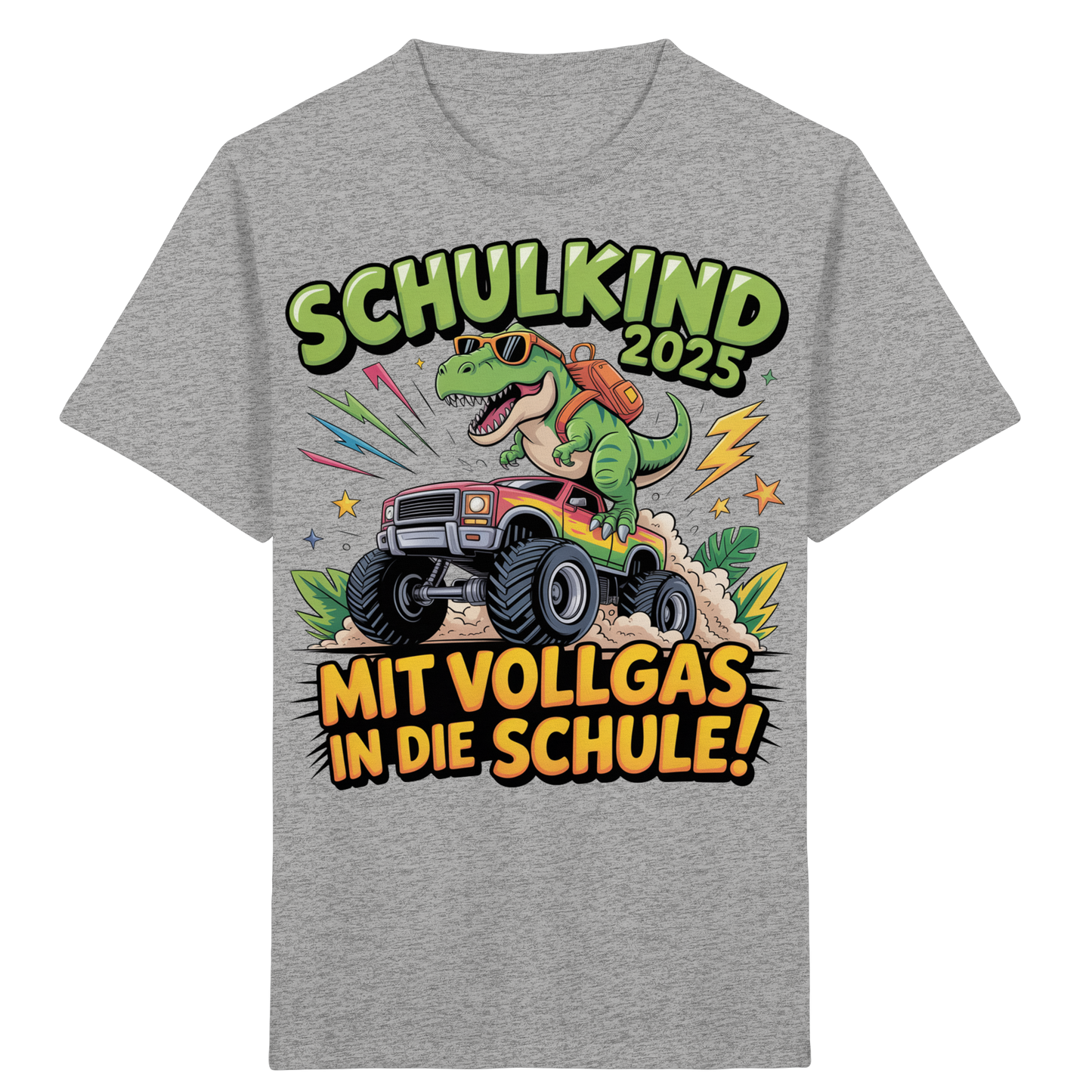 Schulkind 2025 mit Vollgas mit Name Personalisiert  - Kids Organic Shirt