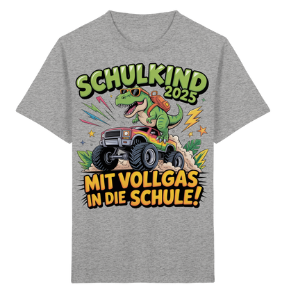 Schulkind 2025 mit Vollgas mit Name Personalisiert  - Kids Organic Shirt