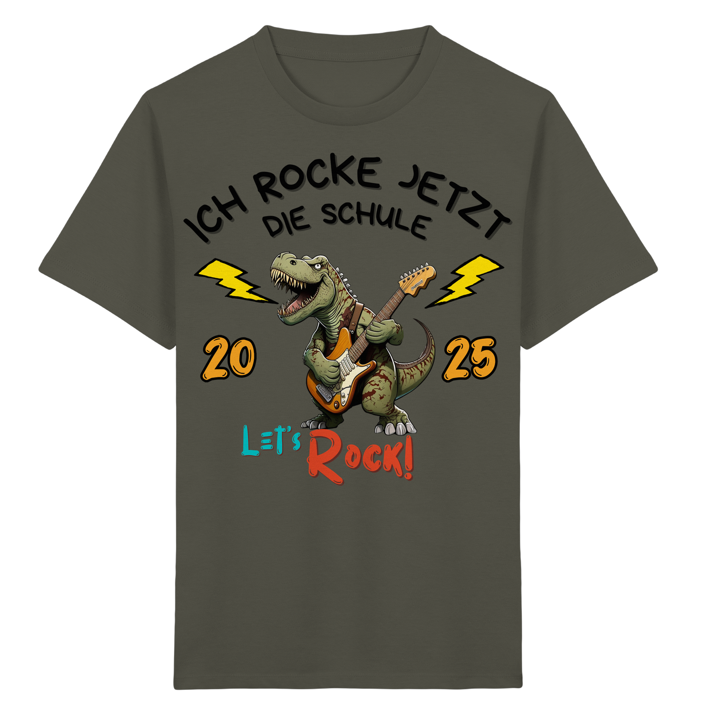 Schule Rockt T-Rex Edition Bio T-Shirt personalisierbar