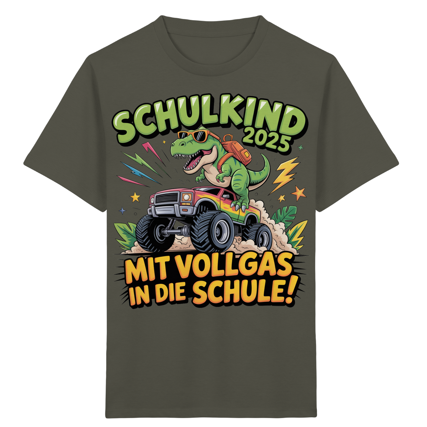 Schulkind 2025 mit Vollgas mit Name Personalisiert  - Kids Organic Shirt