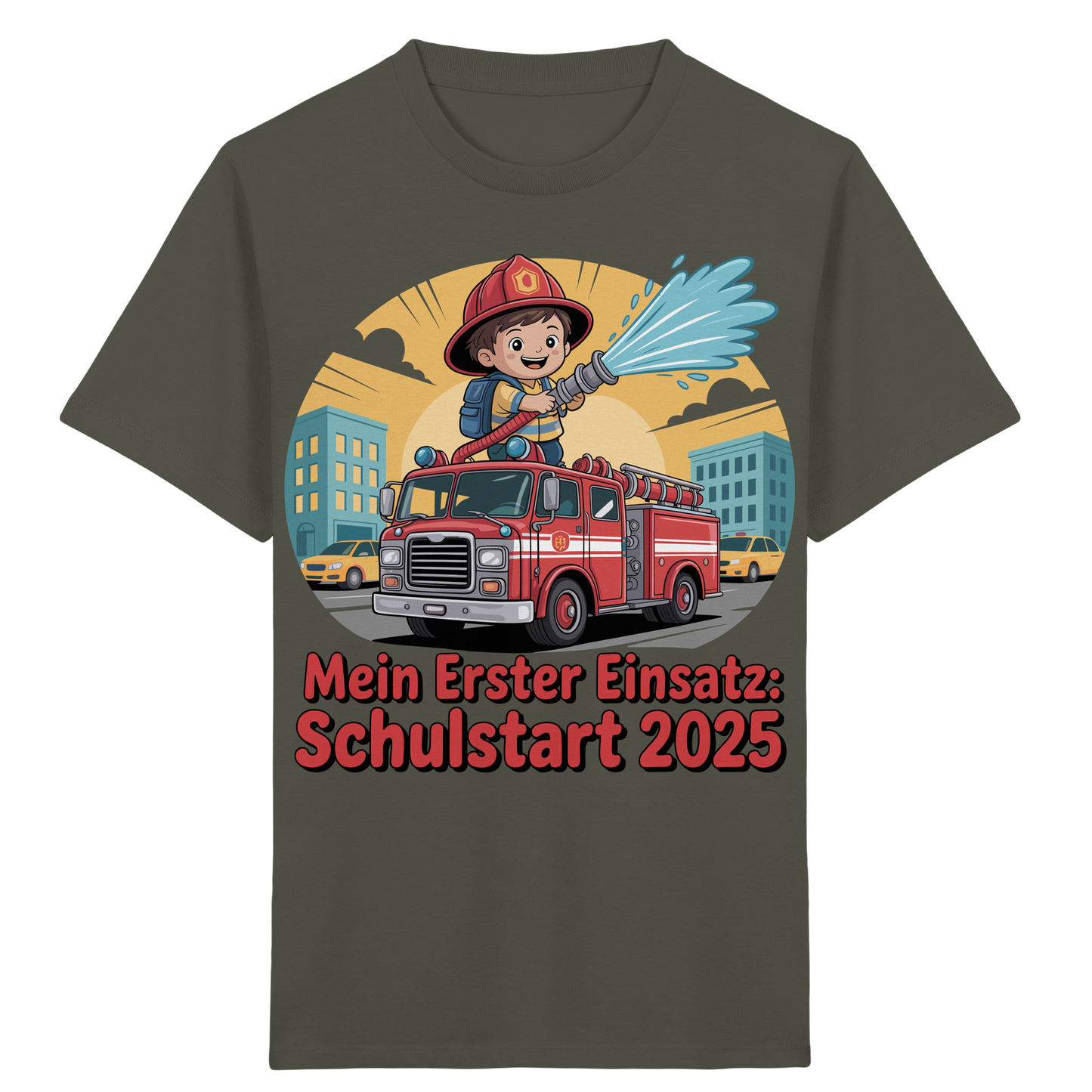 Mein erster Einsatz – Schulstart 2025 Feuerwehr Kind - Bio T-Shirt
