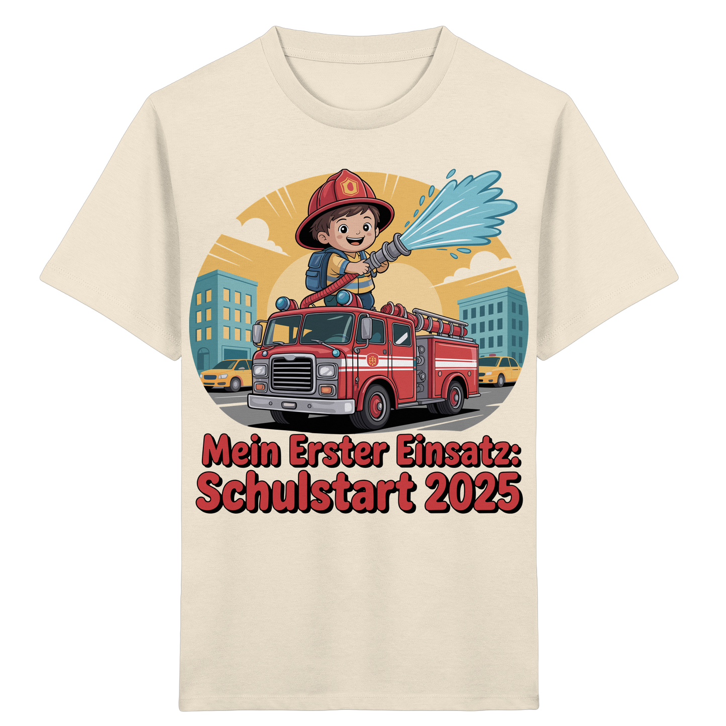Mein erster Einsatz – Schulstart 2025 Feuerwehr Kind - Bio T-Shirt