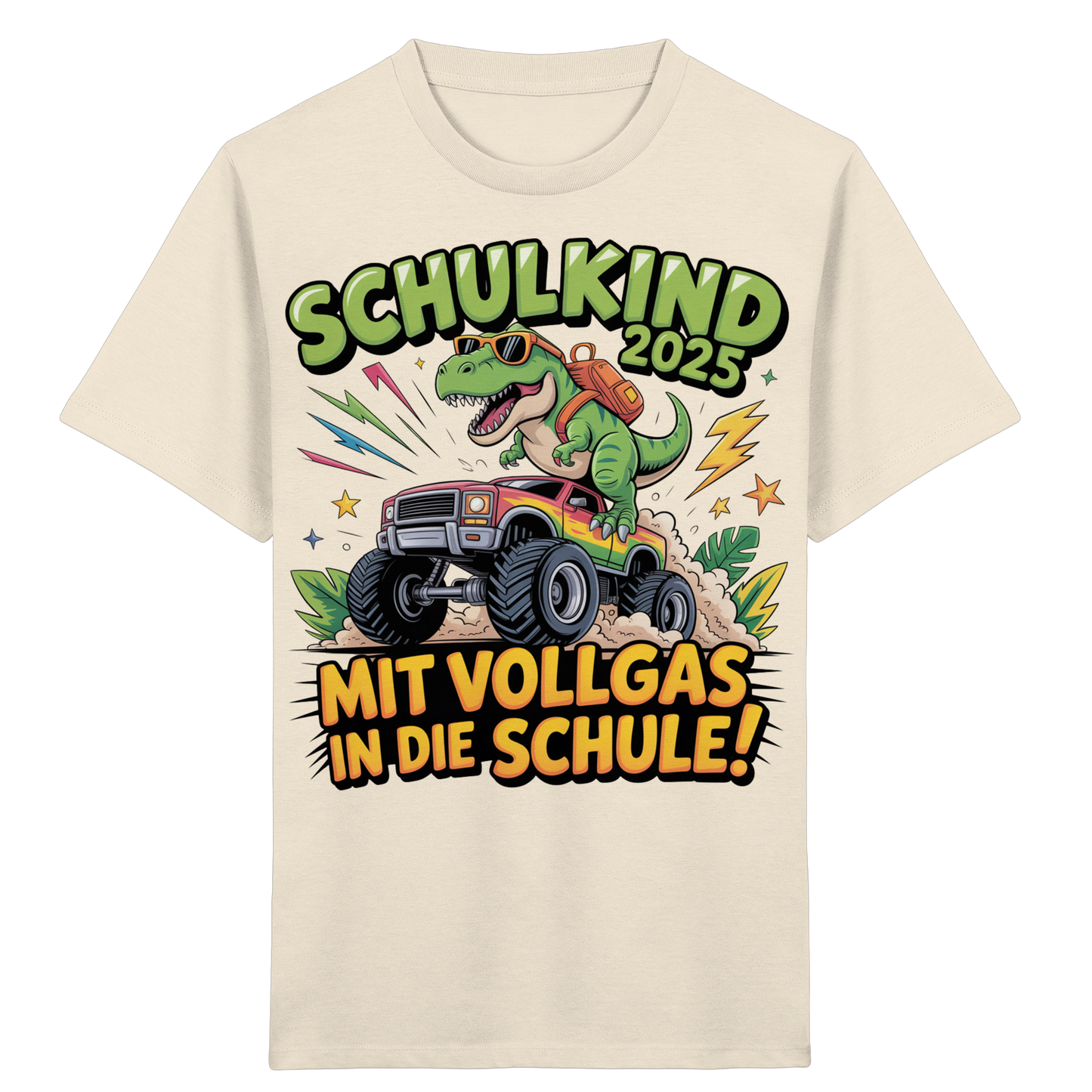 Schulkind 2025 mit Vollgas mit Name Personalisiert  - Kids Organic Shirt
