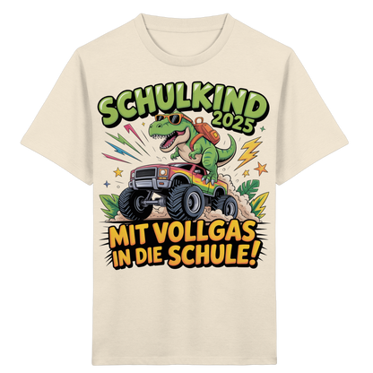 Schulkind 2025 mit Vollgas mit Name Personalisiert  - Kids Organic Shirt