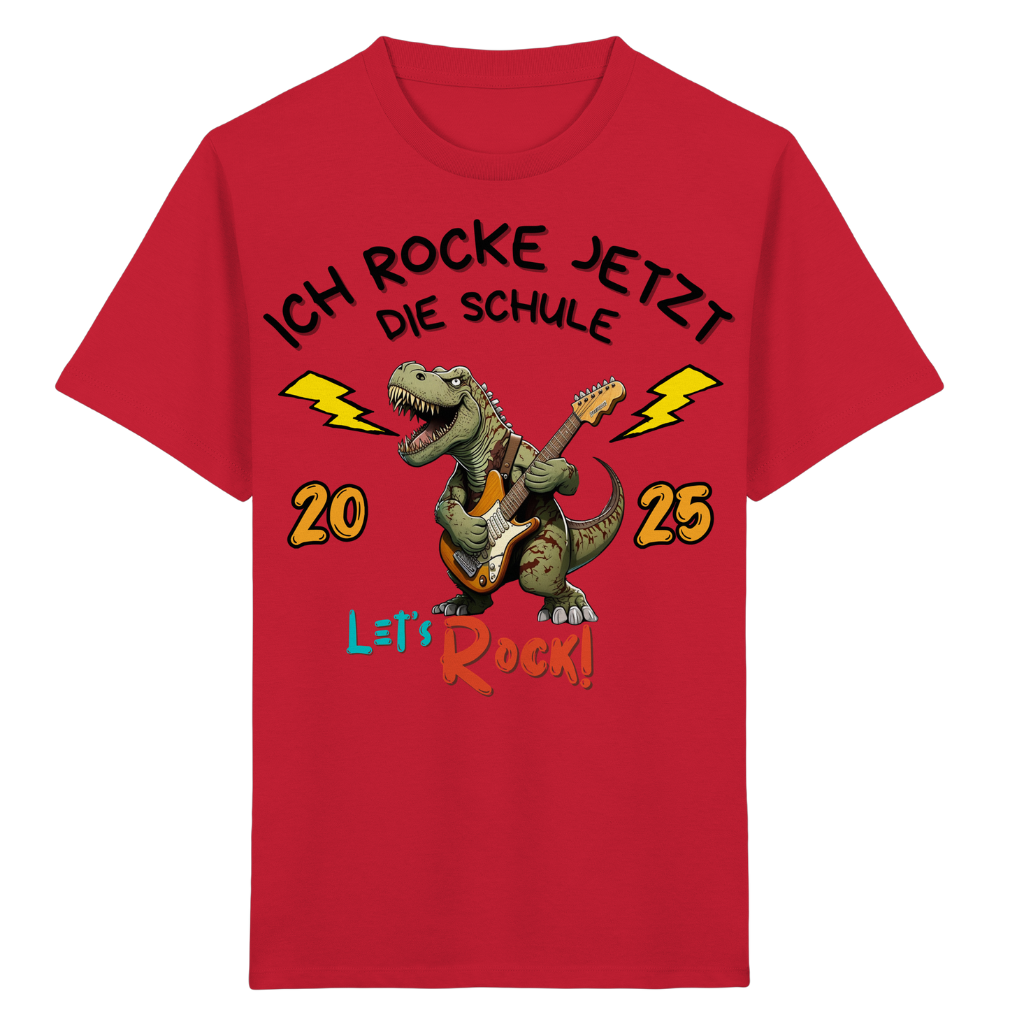 Schule Rockt T-Rex Edition Bio T-Shirt personalisierbar