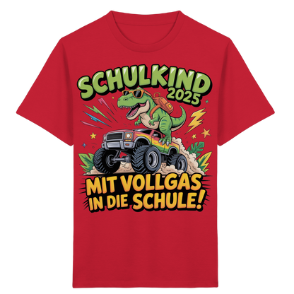 Schulkind 2025 mit Vollgas mit Name Personalisiert  - Kids Organic Shirt