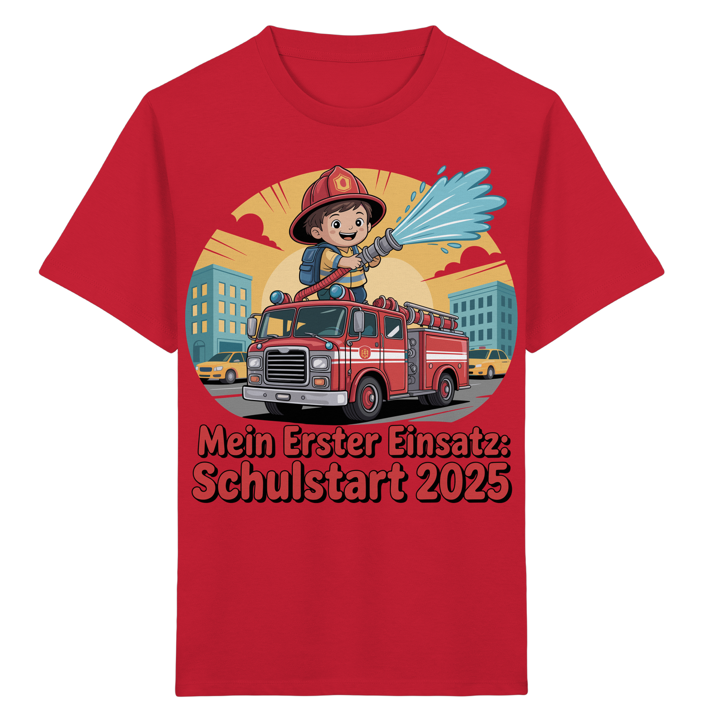 Mein erster Einsatz – Schulstart 2025 Feuerwehr Kind - Bio T-Shirt