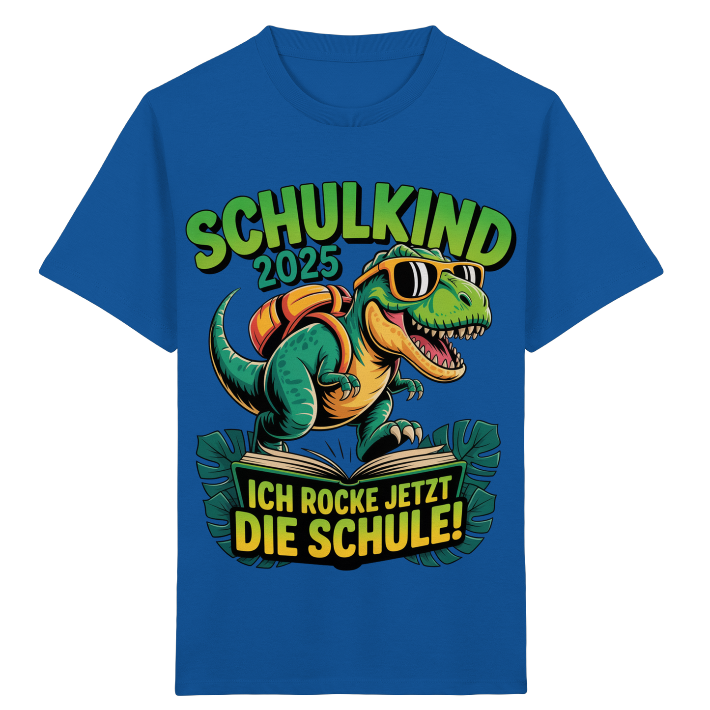 Schulkind 2025 – Dino Ich rocke jetzt die Schule! - Kids Organic Shirt