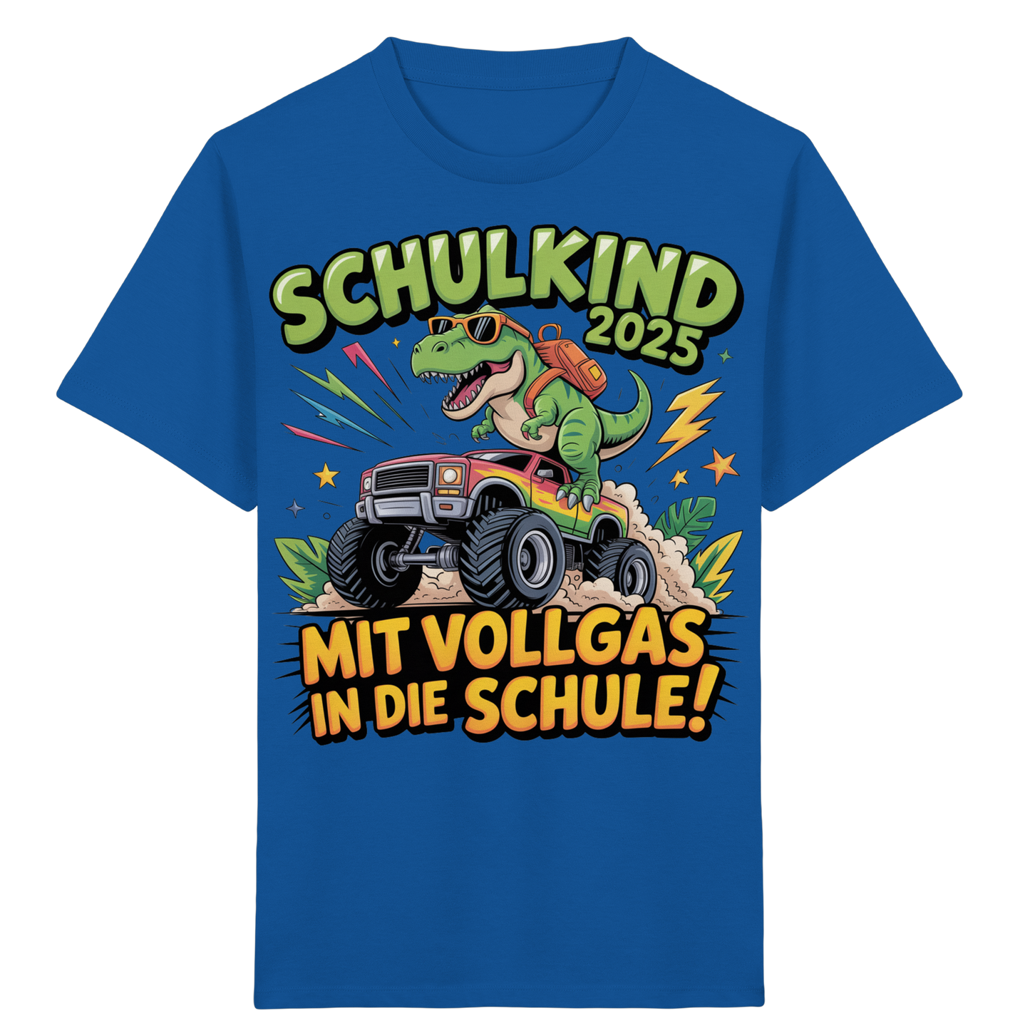 Schulkind 2025 mit Vollgas mit Name Personalisiert  - Kids Organic Shirt