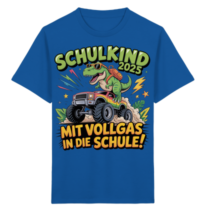 Schulkind 2025 mit Vollgas mit Name Personalisiert  - Kids Organic Shirt