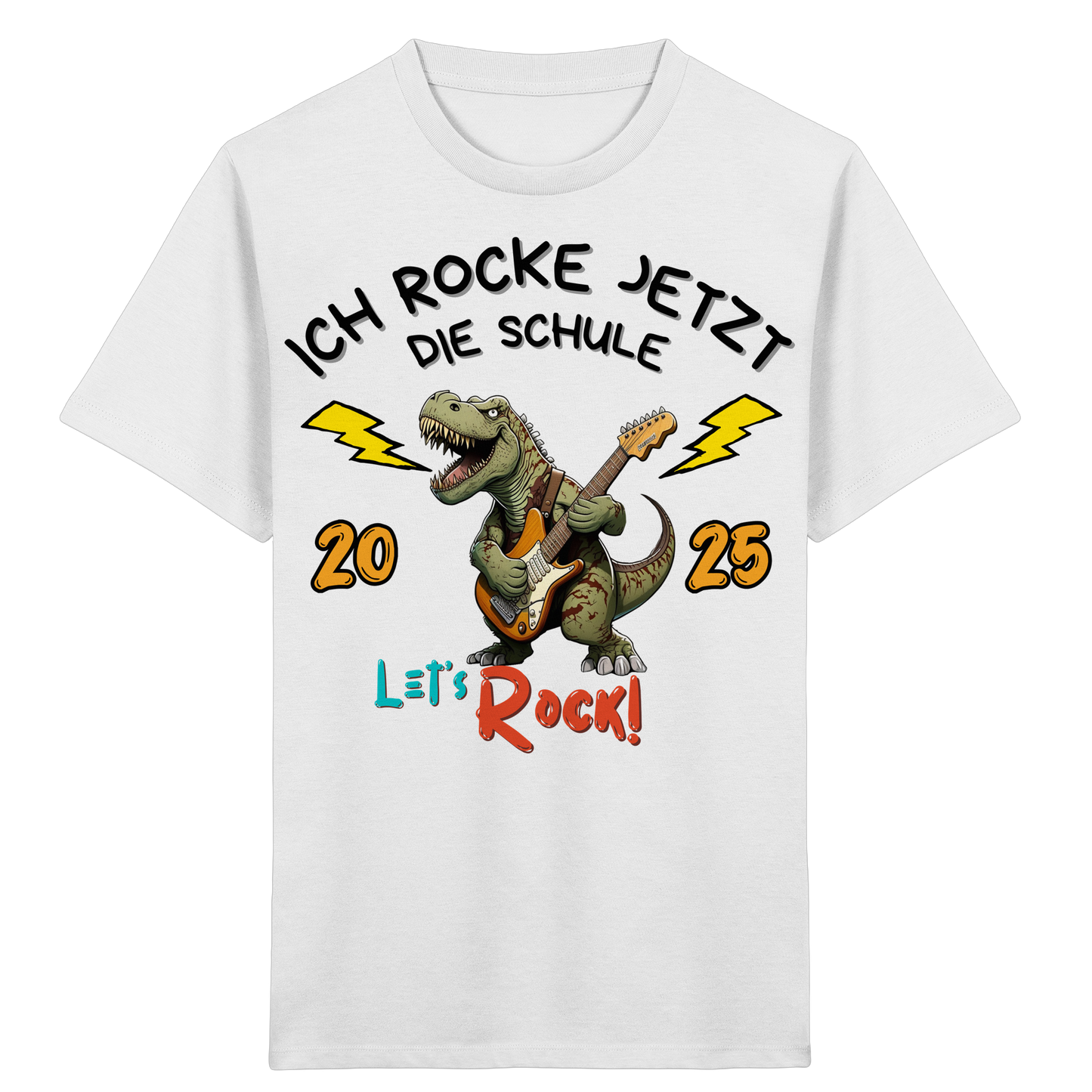 Schule Rockt T-Rex Edition Bio T-Shirt personalisierbar