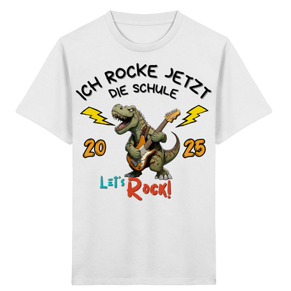 Schule Rockt T-Rex Edition Bio T-Shirt personalisierbar
