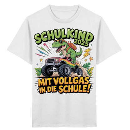 Schulkind 2025 mit Vollgas mit Name Personalisiert  - Kids Organic Shirt
