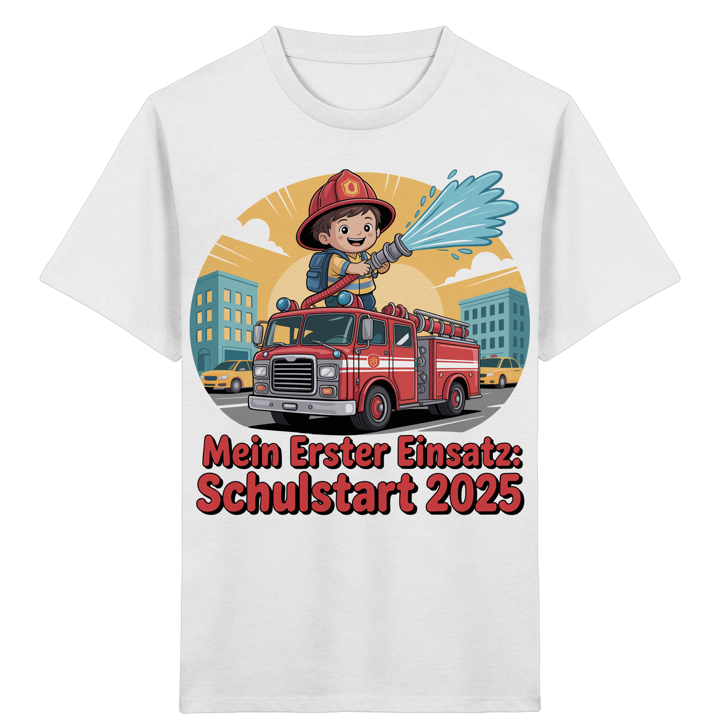 Mein erster Einsatz – Schulstart 2025 Feuerwehr Kind - Bio T-Shirt