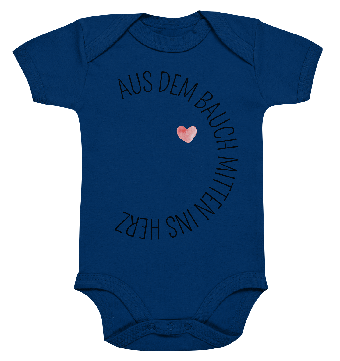 Mitten ins Herz personalisierter Bio Babybody