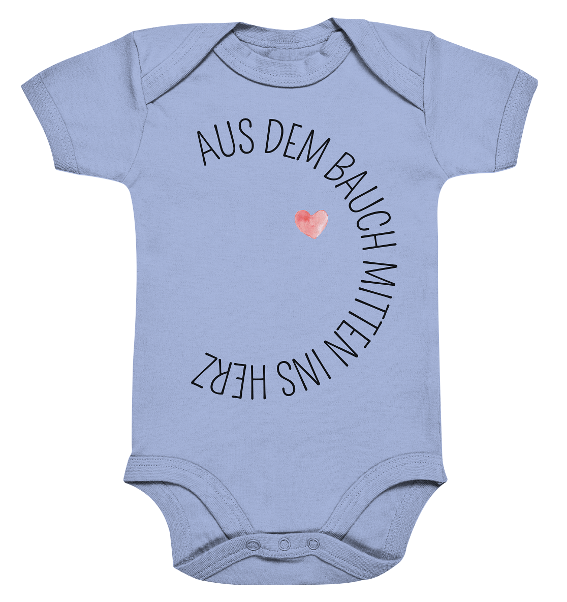 Mitten ins Herz personalisierter Bio Babybody