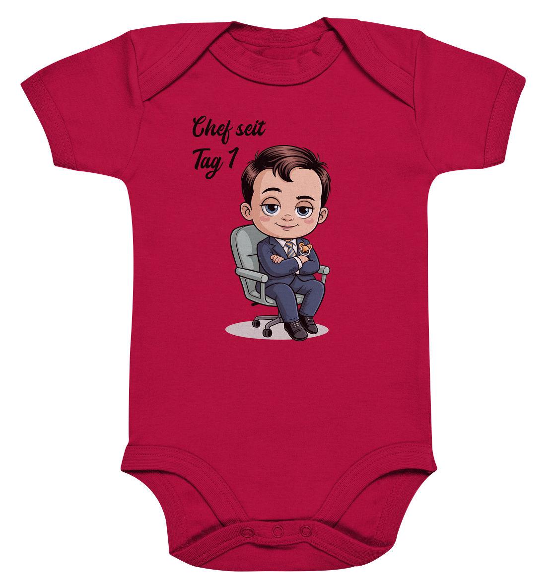Boss Baby personalisierter Bio Babybody