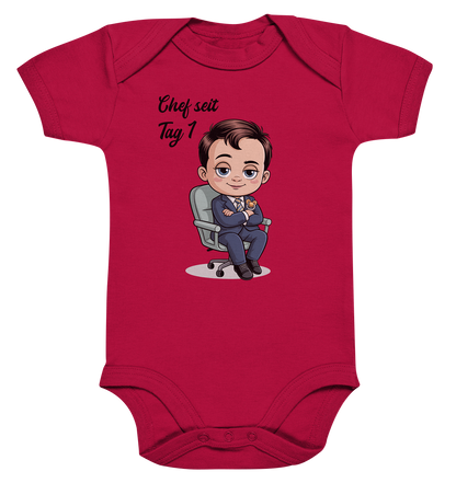 Boss Baby personalisierter Bio Babybody