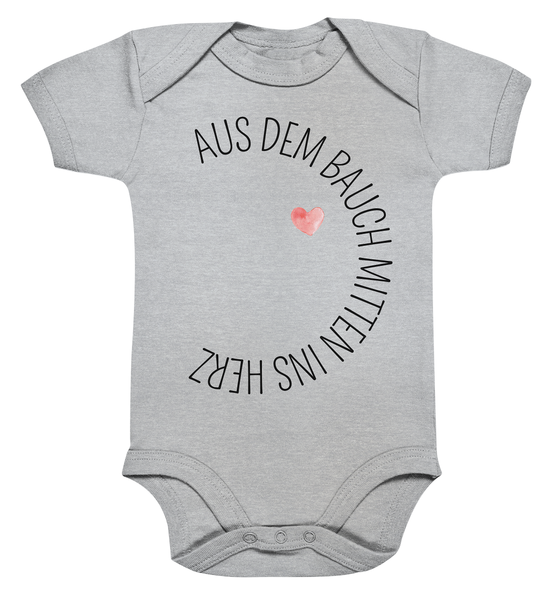 Mitten ins Herz personalisierter Bio Babybody