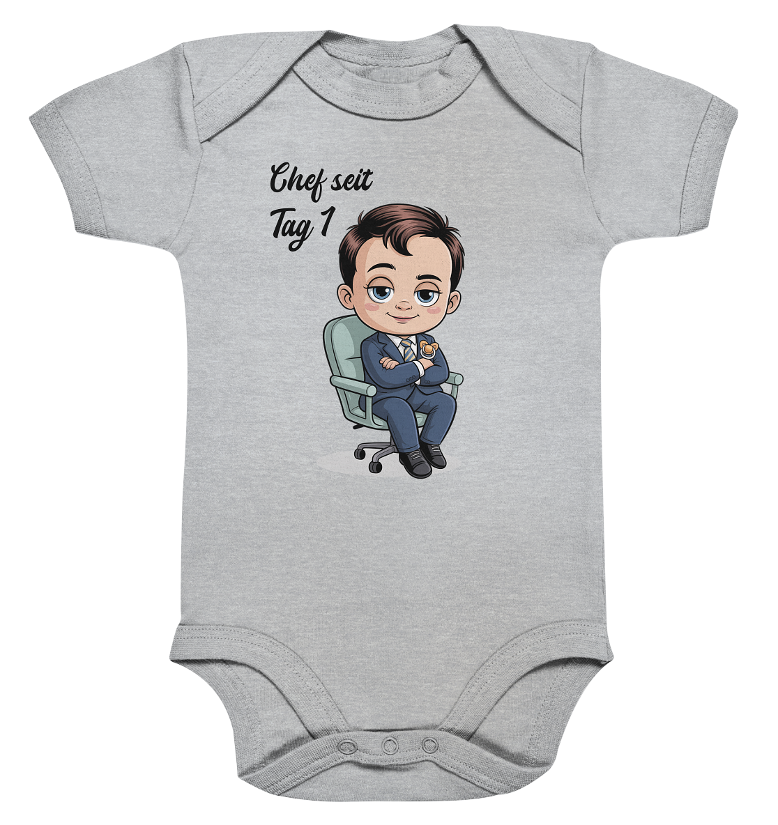 Boss Baby personalisierter Bio Babybody