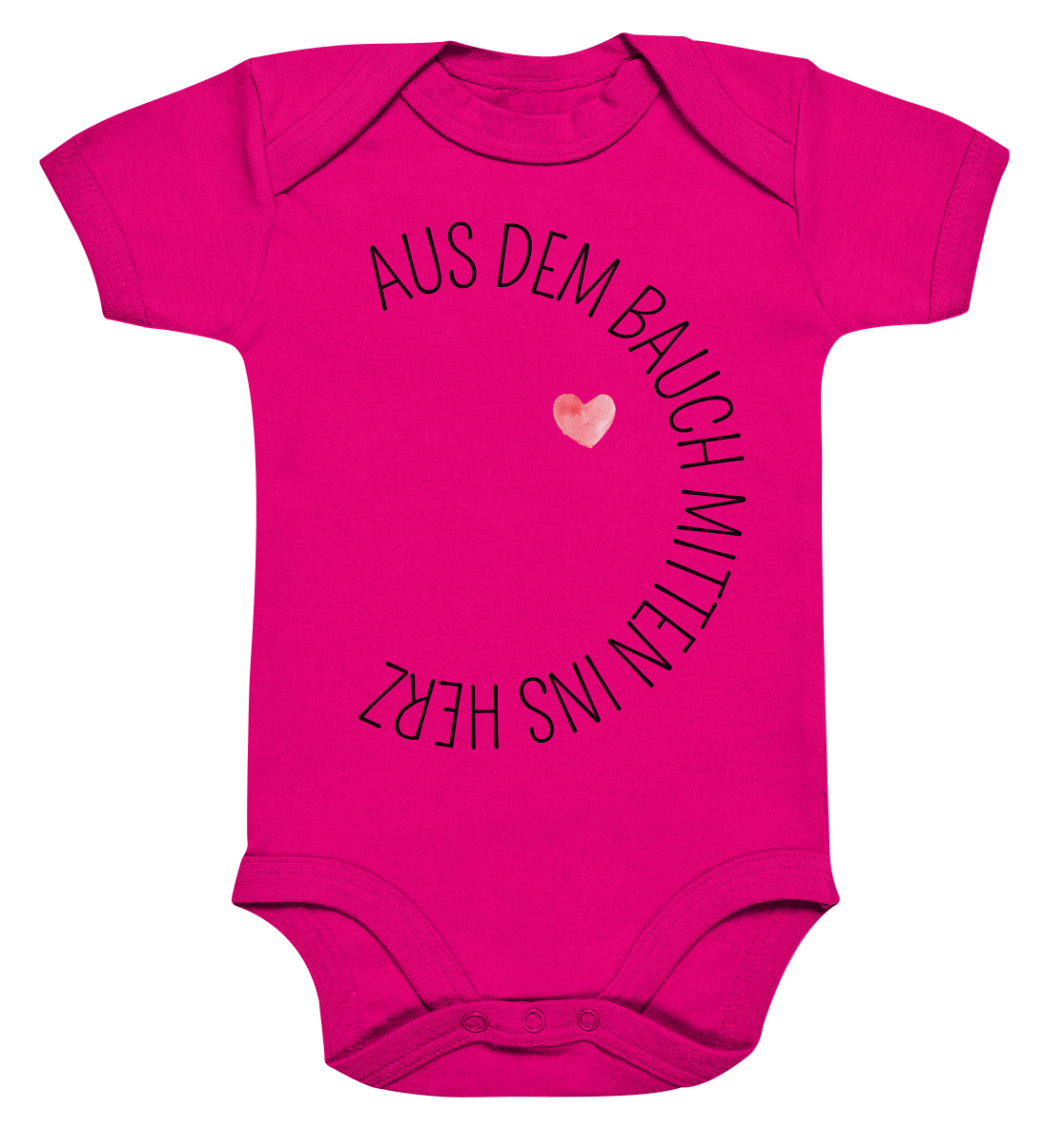 Mitten ins Herz personalisierter Bio Babybody