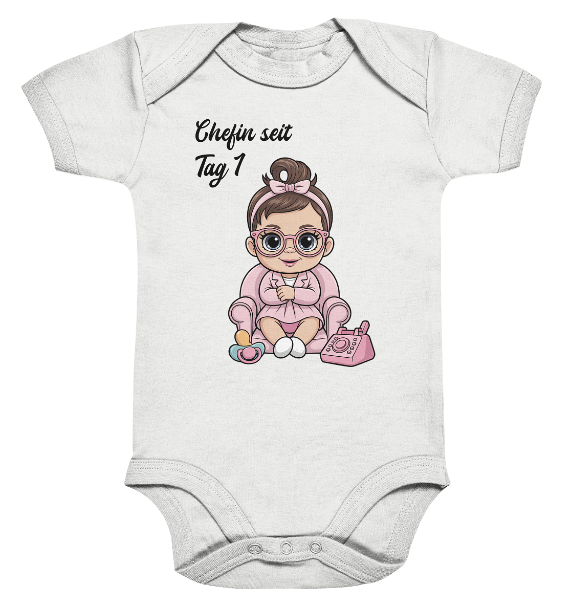 Boss Baby Girl personalisierter  Bio Babybody