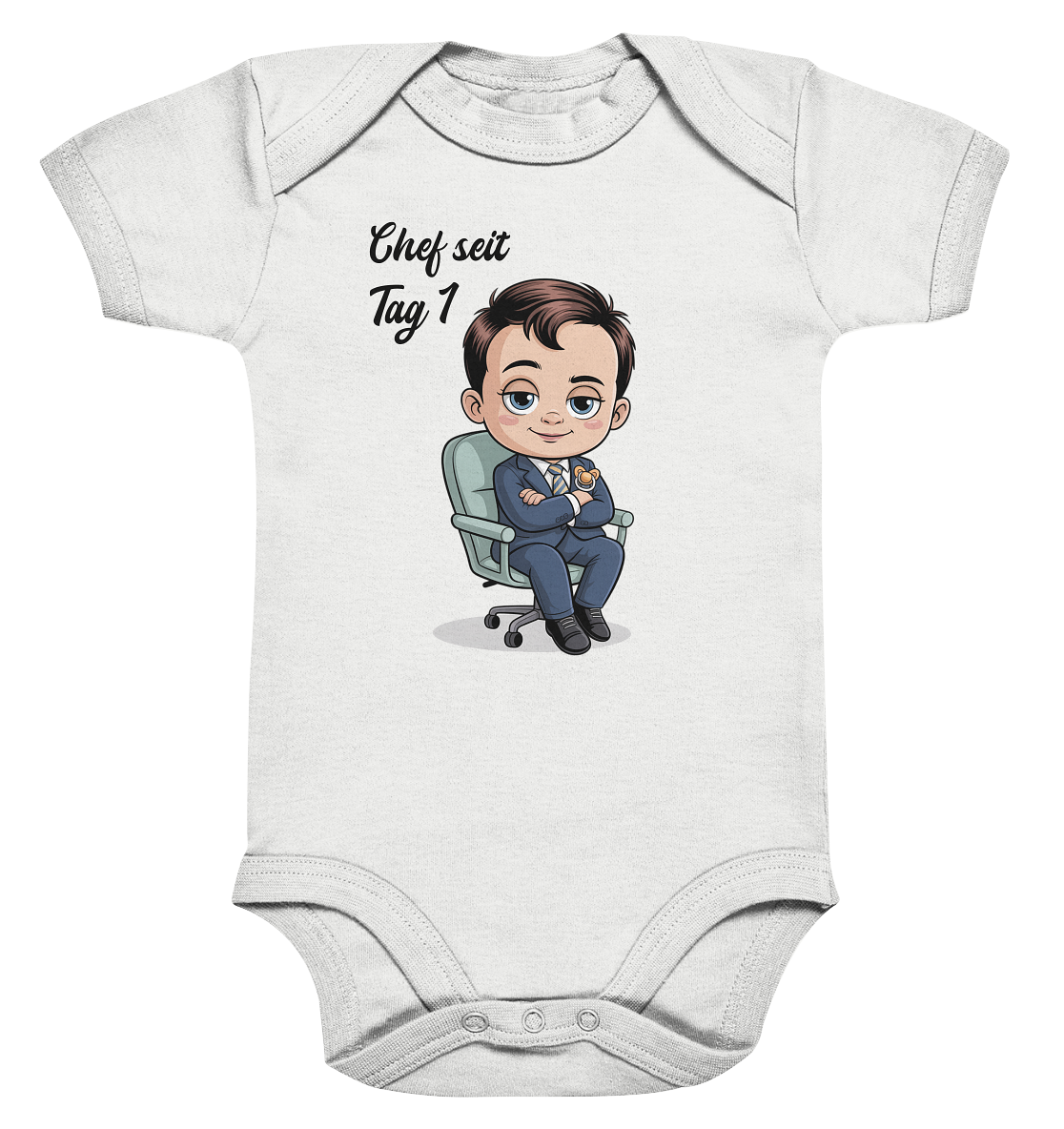 Boss Baby personalisierter Bio Babybody