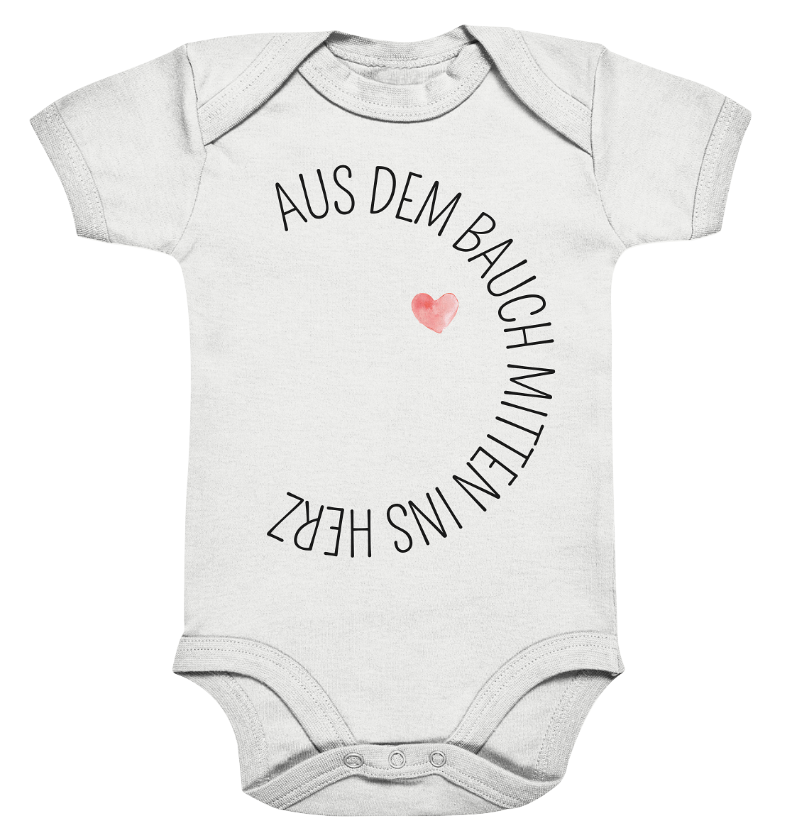 Mitten ins Herz personalisierter Bio Babybody