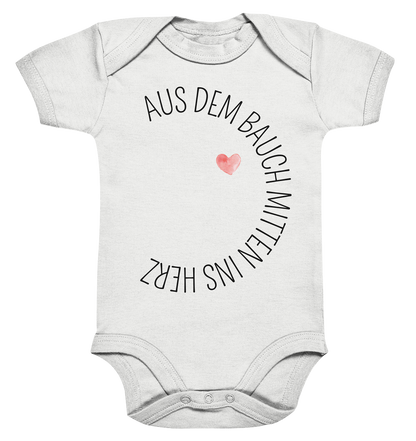 Mitten ins Herz personalisierter Bio Babybody