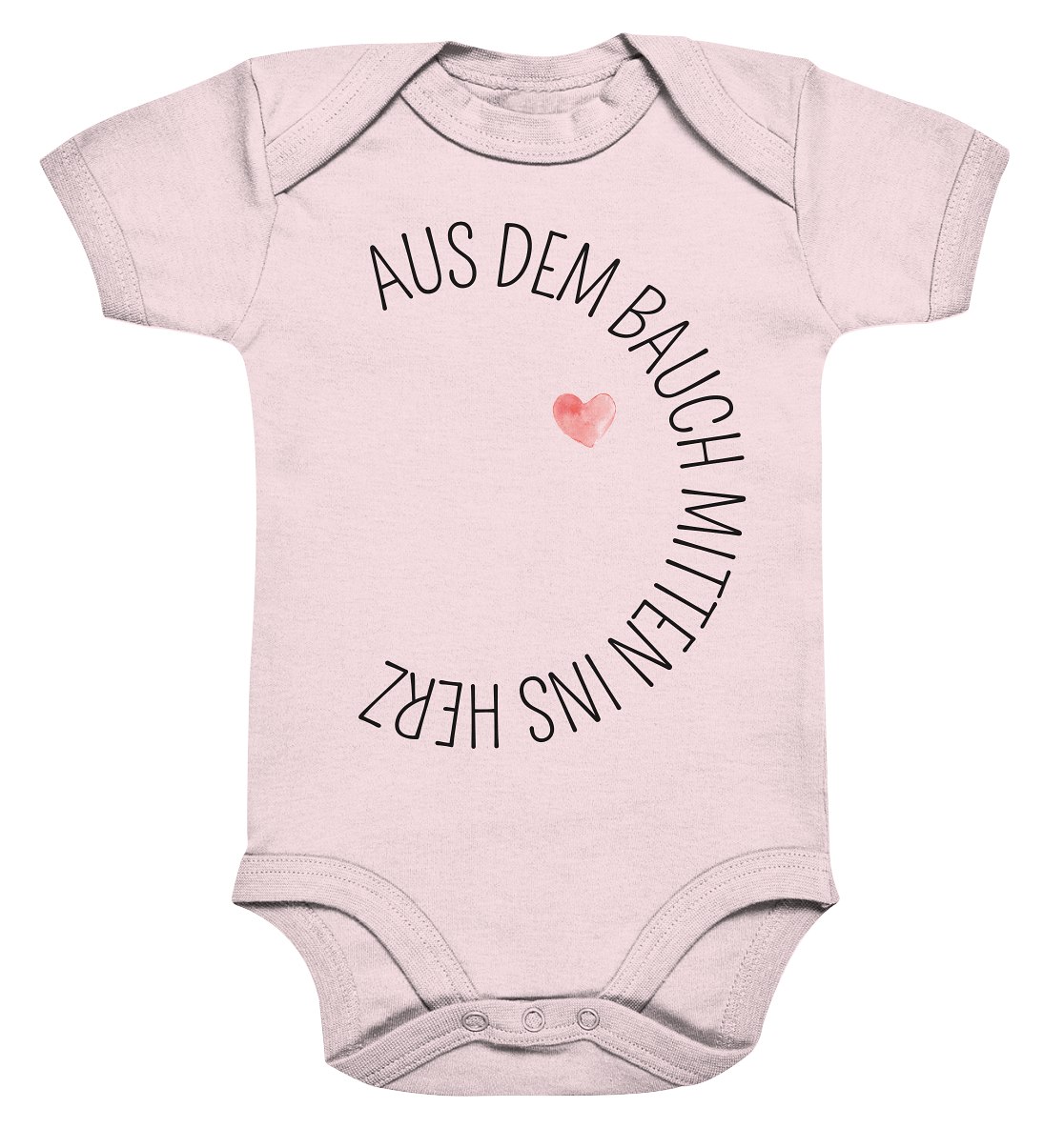 Mitten ins Herz personalisierter Bio Babybody