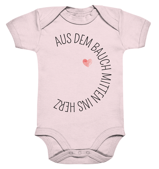 Mitten ins Herz personalisierter Bio Babybody