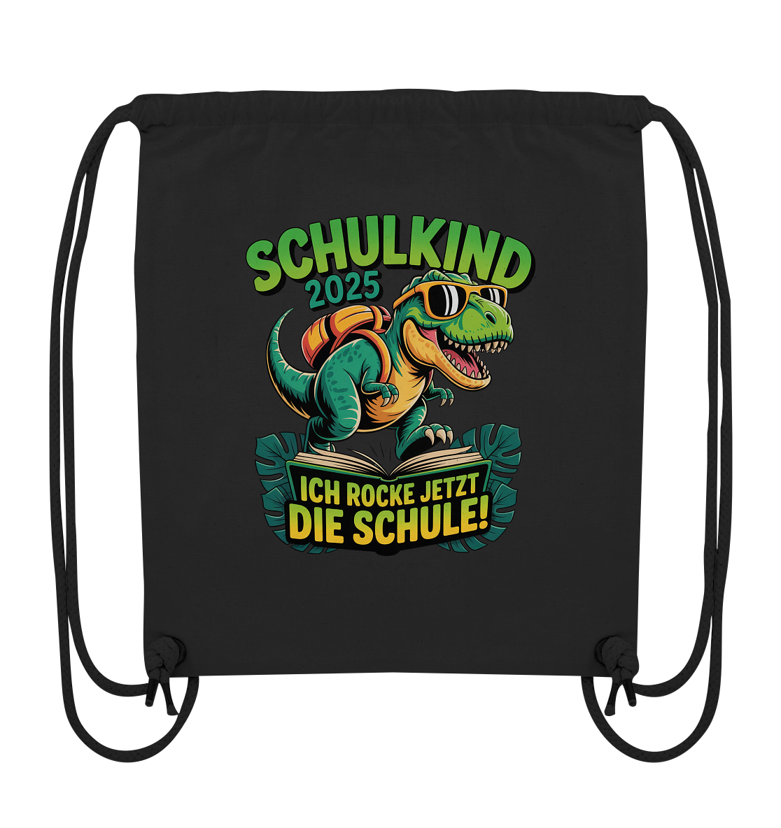 Schulkind 2025 – Dino Ich rocke jetzt die Schule! - Turnbeutel