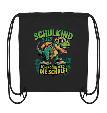 Schulkind 2025 – Dino Ich rocke jetzt die Schule! - Turnbeutel