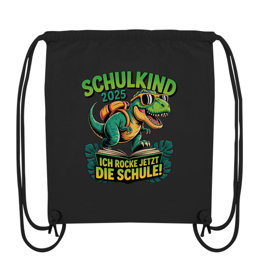 Schulkind 2025 – Dino Ich rocke jetzt die Schule! - Turnbeutel