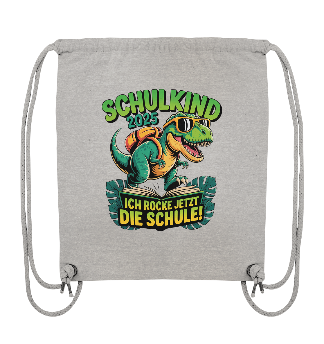 Schulkind 2025 – Dino Ich rocke jetzt die Schule! - Turnbeutel