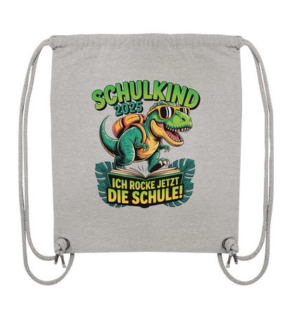 Schulkind 2025 – Dino Ich rocke jetzt die Schule! - Turnbeutel