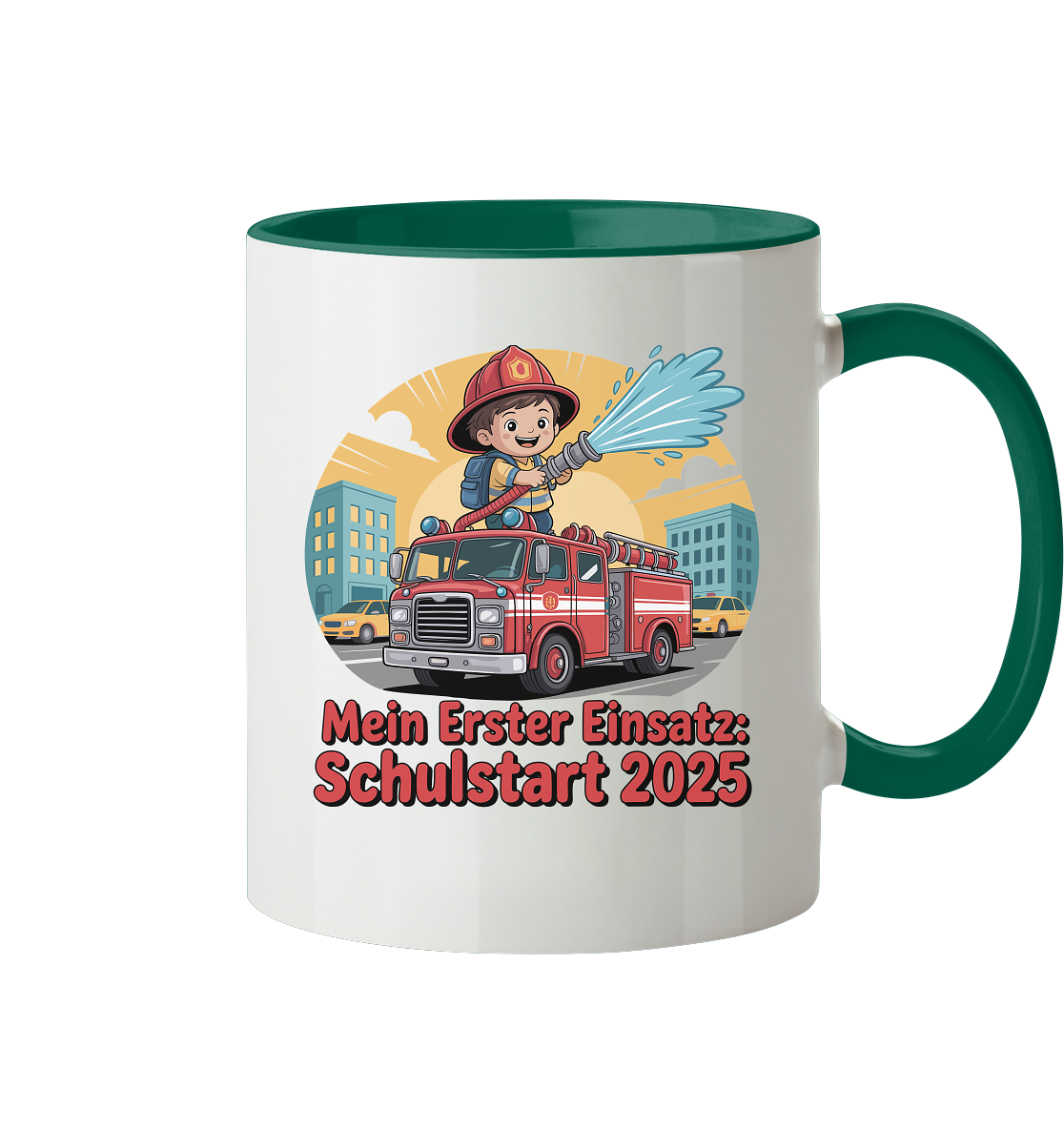 Mein erster Einsatz – Schulstart 2025 Feuerwehr Kind - Tasse zweifarbig