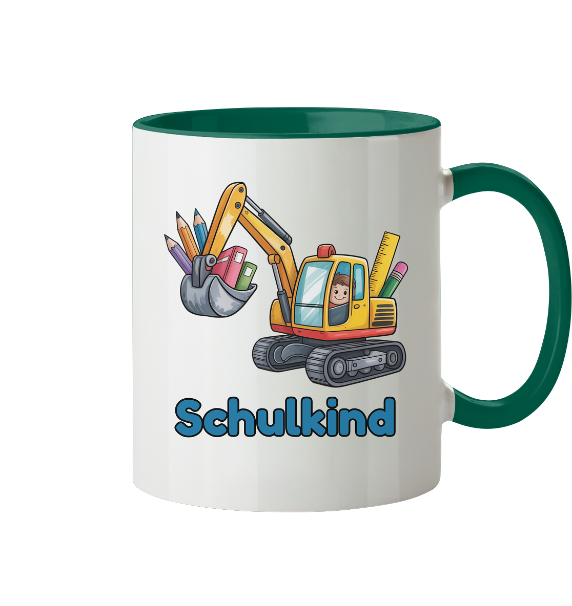 Bagger Schulkind Tasse personalisierbar