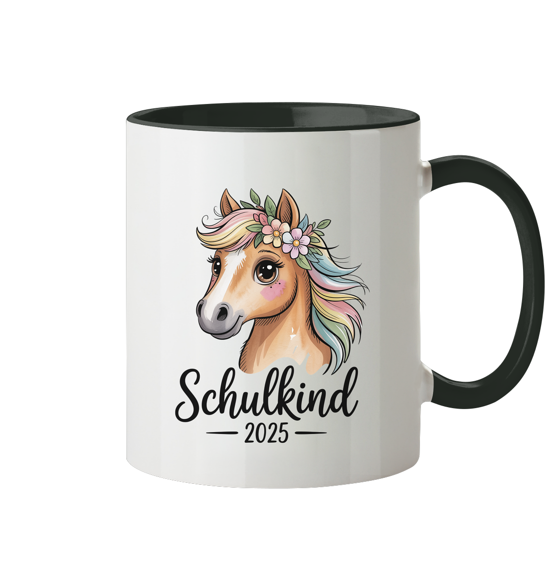 Pferdeglück Schulkind Tasse personalisierbar