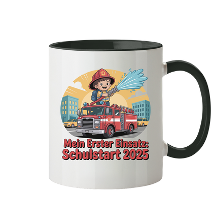 Mein erster Einsatz – Schulstart 2025 Feuerwehr Kind - Tasse zweifarbig
