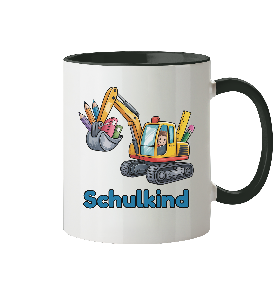 Bagger Schulkind Tasse personalisierbar