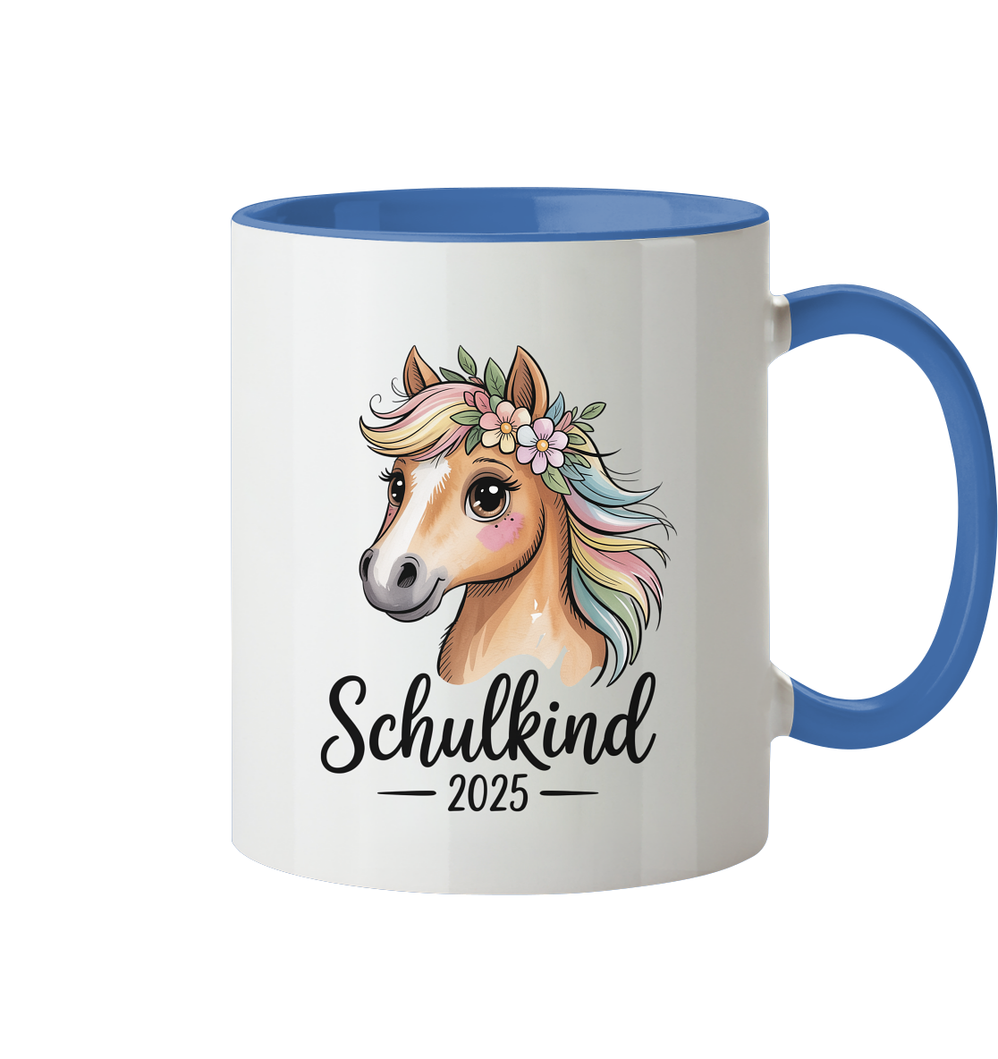 Pferdeglück Schulkind Tasse personalisierbar
