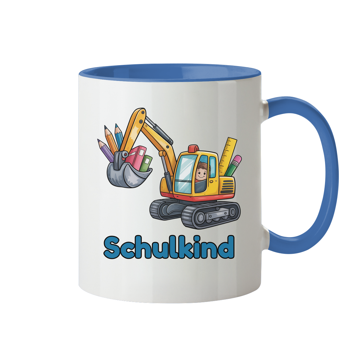 Bagger Schulkind Tasse personalisierbar